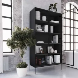 witryna-indust-szerokosc-100-cm-czarna-dwudrzwiowa-do-salonu-styl-loftowy
