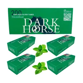 5-x-dark-horse-menthol-200-szt-gilzy-papierosowe-ks-mietowe-biale-tutki-8mm