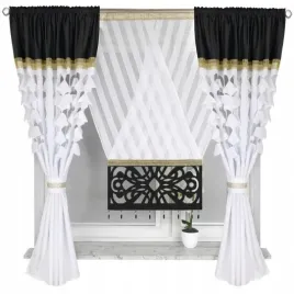komplet-dekoracyjny-panel-krotka-zaslony-wys-160-czarny-zloty