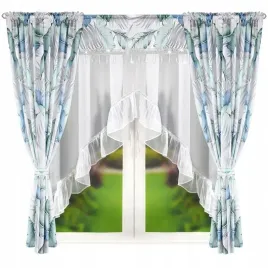 firana-dekoracyjna-krotka-woal-zaslony-160x400-liscie-niebieskie-zielone