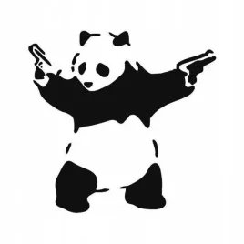 naklejka-samochod-wlepa-panda-leon-zawodowiec-pistolety-zabojca-pew-paf-puf