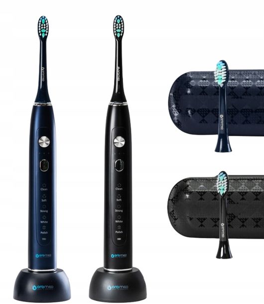 ﻿2X SZCZOTECZKA SONICZNA ELEKTRYCZNA DO ZĘBÓW X PRO + ETUI + BAZA ŁADUJĄCA