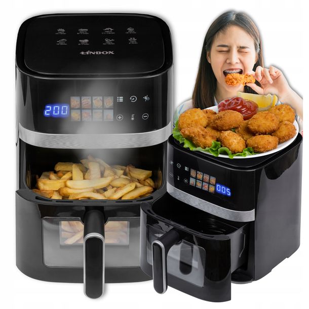 ﻿Air Fryer Frytkownica Beztłuszczowa 6L/1600W Panel Dotykowy 8 programów