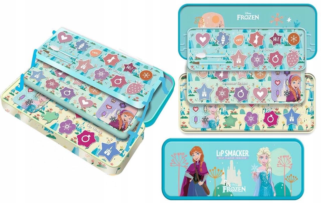 Lip Smacker Frozen Artisan Picnic Travel Beauty Tin, Frozen Makeup Set