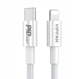 kabel-usb-c-do-lightning-vipfan-p01-3a-pd-2m-bialy