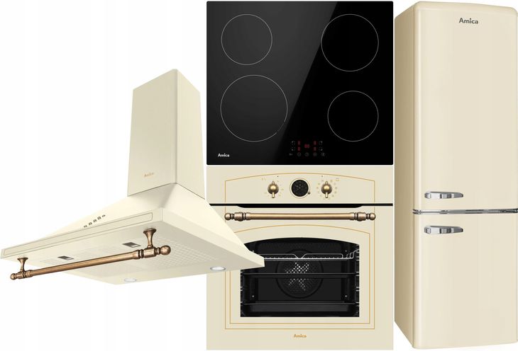 Zestaw RETRO AGD AMICA ED17319W + FK2965.3GAA + OKC6212RM + PI6501
