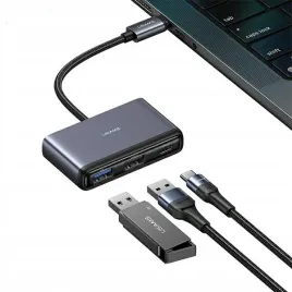 adapter-usams-hub-5w1-usb-2-0-usb-3-0-usb-c-tf-sd-szary