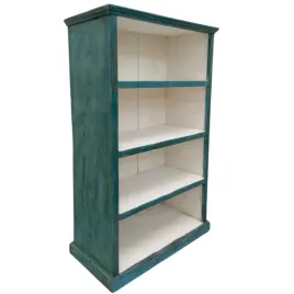 regal-libreria-azzurra-z-drewna-tekowego-zielony-160x97x47-cm