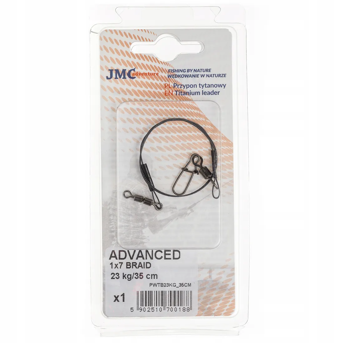 przypon-jmc-titanium-braid-1x7-advanced-23kg-35cm-stan-nowy
