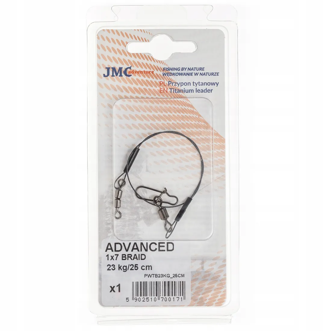przypon-jmc-titanium-braid-1x7-advanced-23kg-25cm-stan-nowy