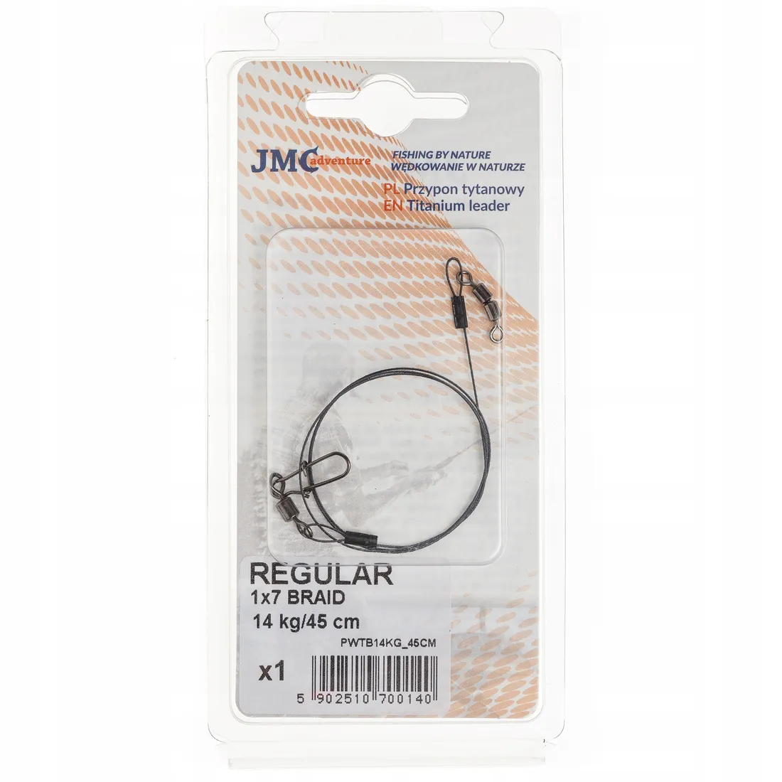 przypon-jmc-titanium-braid-1x7-regular-14kg-45cm-stan-nowy