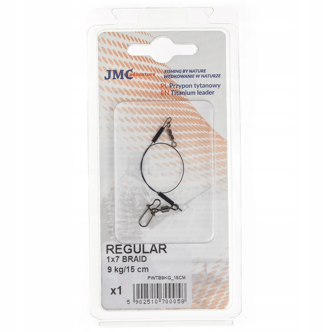 przypon-jmc-titanium-braid-1x7-regular-9kg-15cm-stan-nowy
