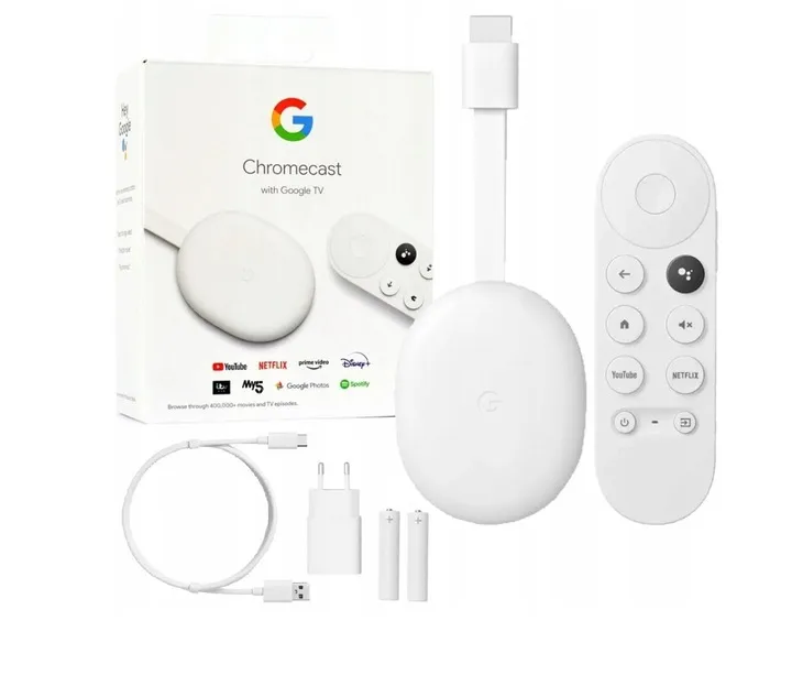 ODTWARZACZ MULTIMEDIALNY GOOGLE CHROMECAST 4k HD 4 GB Smart TV