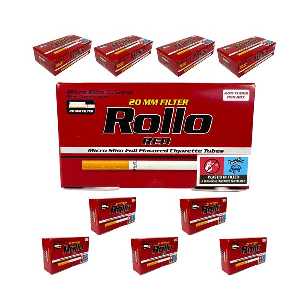﻿2000 GILZ ROLLO RED MICRO SLIM 5,5mm (10x200) GILZY PAPIEROSOWE DOSKONAŁE