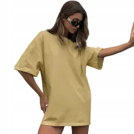 koszulka-damska-oversize-dluga-t-shirt-karmelowa-tunika-mini-sukienka-m