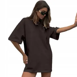 koszulka-damska-oversize-dluga-t-shirt-czekoladowa-tunika-mini-sukienka-xl
