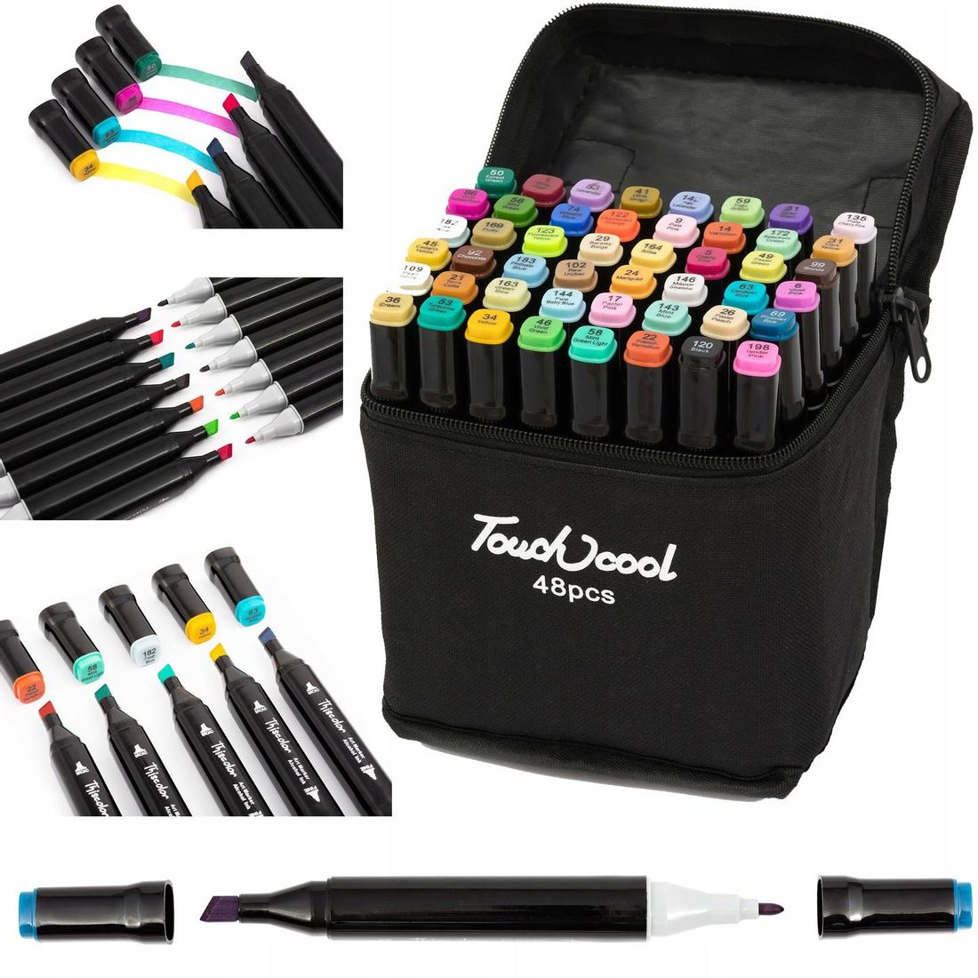 Touch Cool Pro Markery Alkoholowe Zestaw 80 Sztuk - ERLI.pl