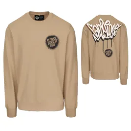 pitbull-west-coast-meski-crewneck-bluza-graffiti-bezowa-3xl
