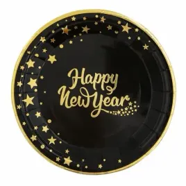 talerzyki-happy-new-year-czarne-512661-6szt-15cm-papierowe-sylwester-nowy-r