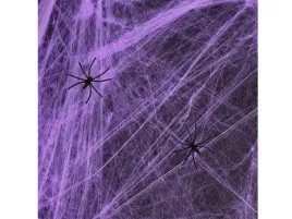 pajeczyna-halloween-fioletowa-a0099f-20g-z-pajakami-andrzejki-zombie-party