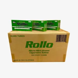 50-x-gilzy-rollo-green-micro-slim-55-biale-mietowe-gilzy-papierosowe