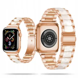 perlowa-damska-bransoletka-stone-white-apple-watch-40-41-42-mm-zlota