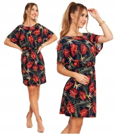 krotka-sukienka-damska-rozkloszowana-zwiewna-kolorowa-wzorzysta-moraj-l-xl