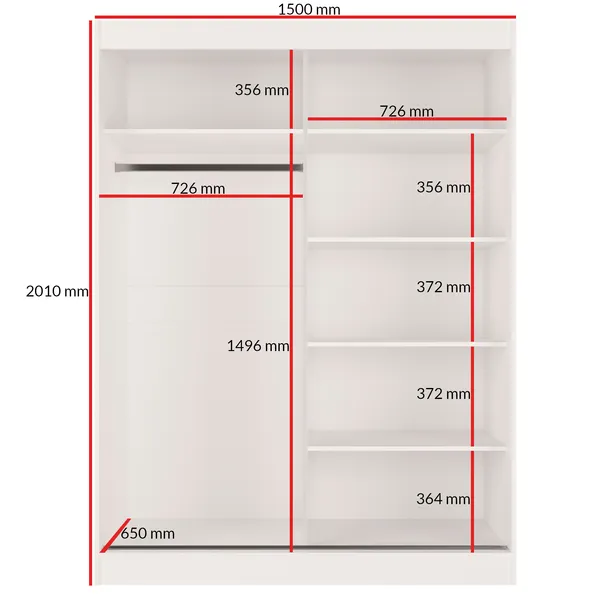 szafa-przesuwna-como-2d-150-biala-lacobel-kolor-frontow-bialy