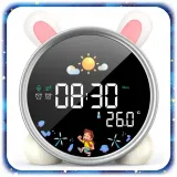 zegar-budzik-krolik-dla-dzieci-lampka-nocna-led-timer-bialy-szum-akumulator-wiek-dziecka-0