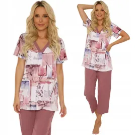 komfortowa-wzorzysta-pizama-damska-de-lafense-dwuczesciowa-wiskoza-akwarele