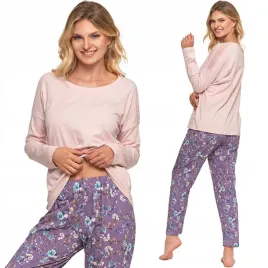 moraj-elegancka-stylowa-pizama-damska-dlugi-rekaw-koronka-5100-005-m