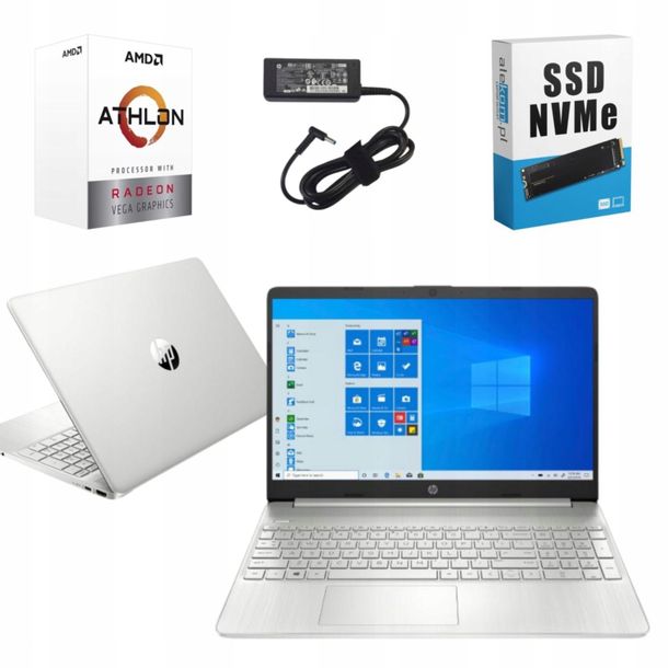 LAPTOP HP 15S-EQ1082NW Silver 3050U 8GB 512GB SSD Win11