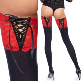 fenome-ponczochy-samonosne-velur-100den-sznurowane-szeroka-kwiatowa-koronka