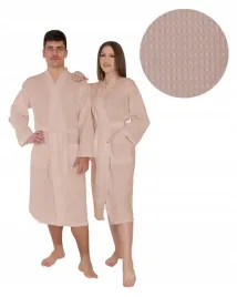 hotelowy-szlafrok-dlugi-wafel-bezowy-spa-gofrowany-rozmiar-m-bawelna-waffle