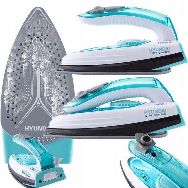 ﻿ŻELAZKO PAROWE TURYSTYCZNE CERAMICZNE PODRÓŻNE REGULACJA °C 1200W HYUNDAI-Zdjęcie-0