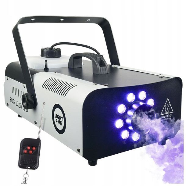 ﻿WYTWORNICA DYMU MGŁY DYMIARKA ŚWIATŁO LED RGB 1200W + PILOT