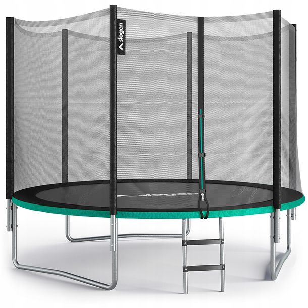 ﻿TRAMPOLINA OGRODOWA 10FT SIATKA ZEWNĘTRZNA DRABINKA 312 cm SZYBKOSCHNĄCA