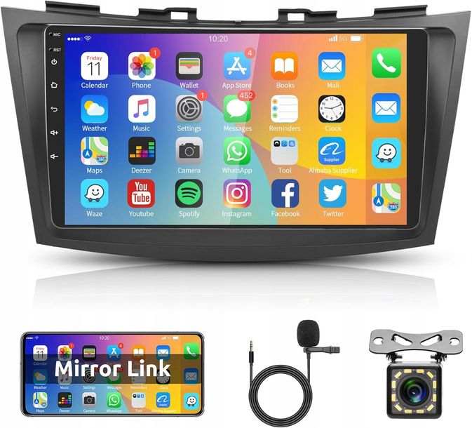 RADIO ANDROID 8-CORE GPS BT SUZUKI SWIFT V 2010-2017 2/64GB+AHD KAMERA