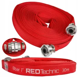 waz-strazacki-parciany-do-wody-30metrow-szybkozlaczka-1cal-8bar-red-technic