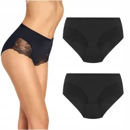 figi-damskie-z-wysokim-stanem-bawelniane-julia-with-lace-marilyn-czarne-l