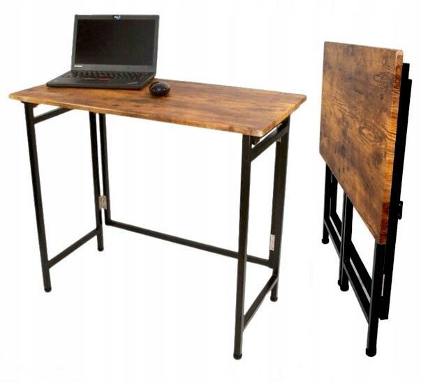 ﻿STOLIK BIURKO POD LAPTOPA KOMPUTEROWE SKŁADANE LOFT VINTAGE