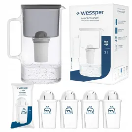 dzbanek-filtrujacy-szklany-wessper-3l-czarny-5x-filtr-aquaclassic