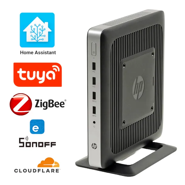 Home Assistant HP T630 8GB RAM SSD Cloudflare tuya Zigbee2MQTT