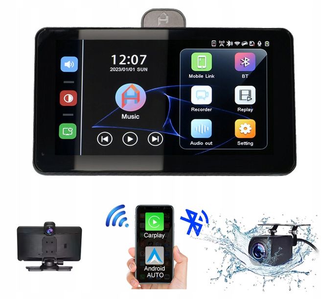 Stacja Ekran Monitor WiFi Rejestrator samochodowy Nawigacja GPS Kamera 4K
