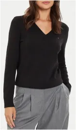 sweter-damski-tommy-hilfiger-v-neck-czarny-xl