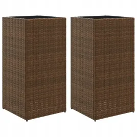 donice-ogrodowe-2-szt-brazowe-40x40x80-cm-rattan-pe