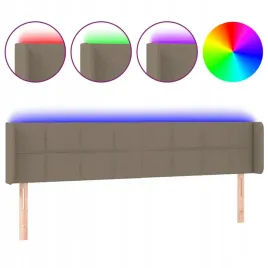zaglowek-do-lozka-z-led-taupe-163x16x78-88-cm-tkanina