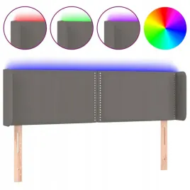 zaglowek-do-lozka-z-led-szary-147x16x78-88-cm-sztuczna-skora