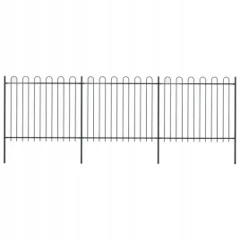 ogrodzenie-z-zaokraglonymi-koncami-stalowe-51x15-m-czarne