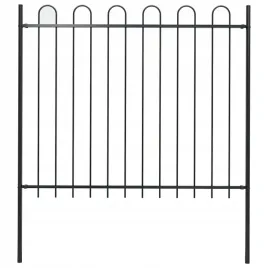 panel-ogrodzeniowy-z-zaokraglonymi-koncami-18-m-czarny